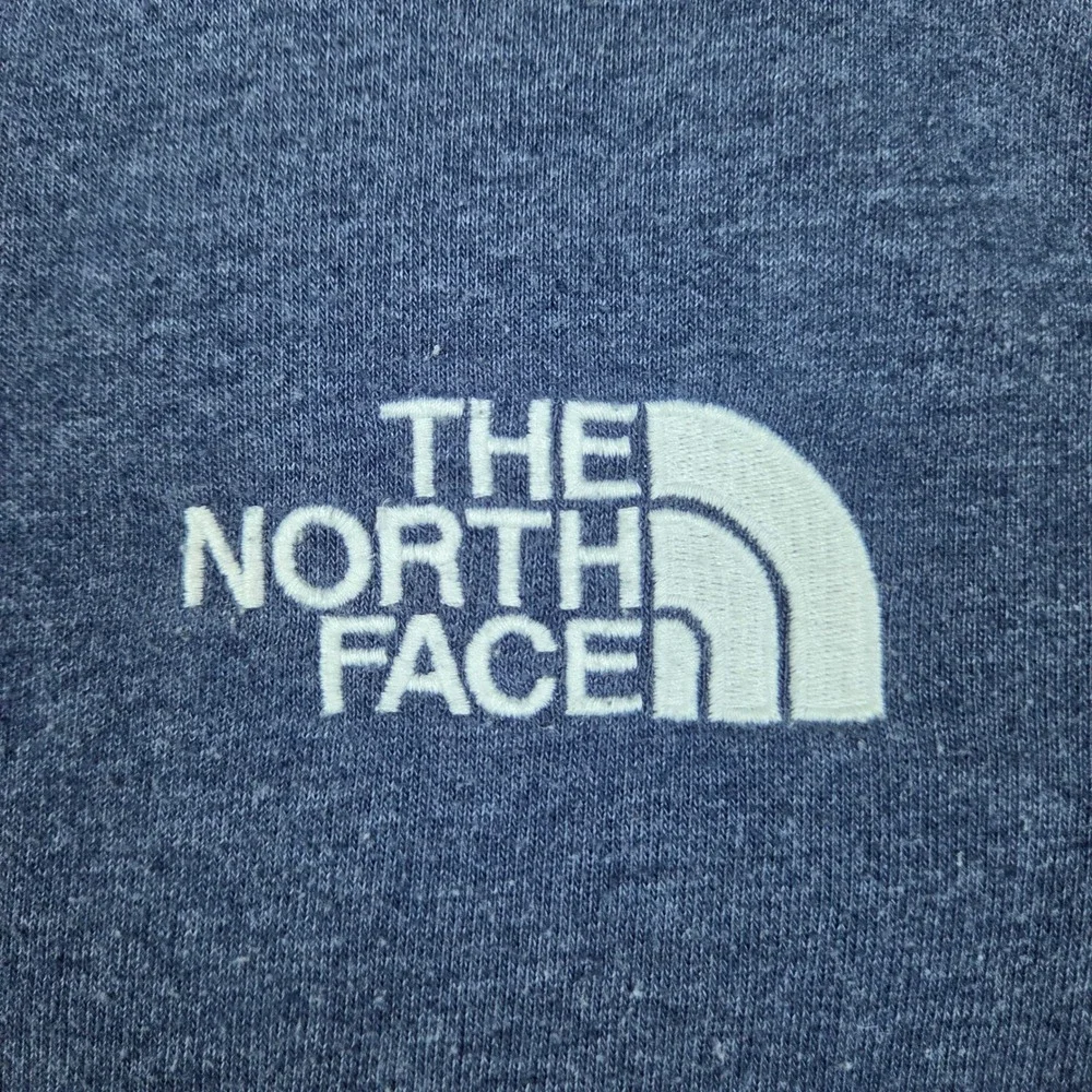 The North Face Crewneck Sweatshirt Unisex S Fleece Logo Pullover Heathered Blue